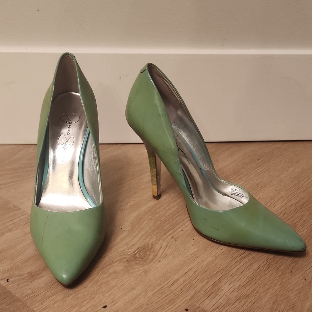 Green High Heel Pumps